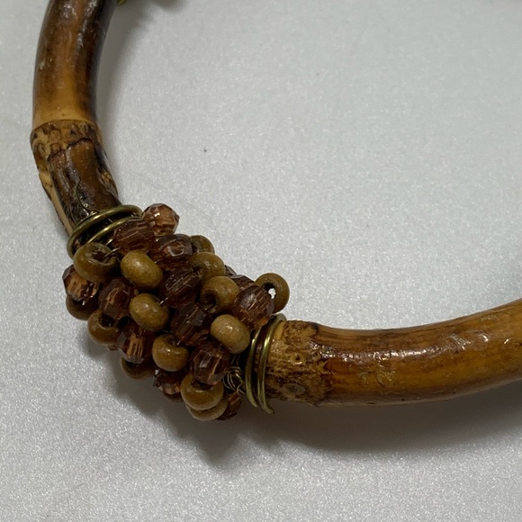 Bamboo Beaded Bangle Bracelet Boho Festival Modern - Picture 5 of 6